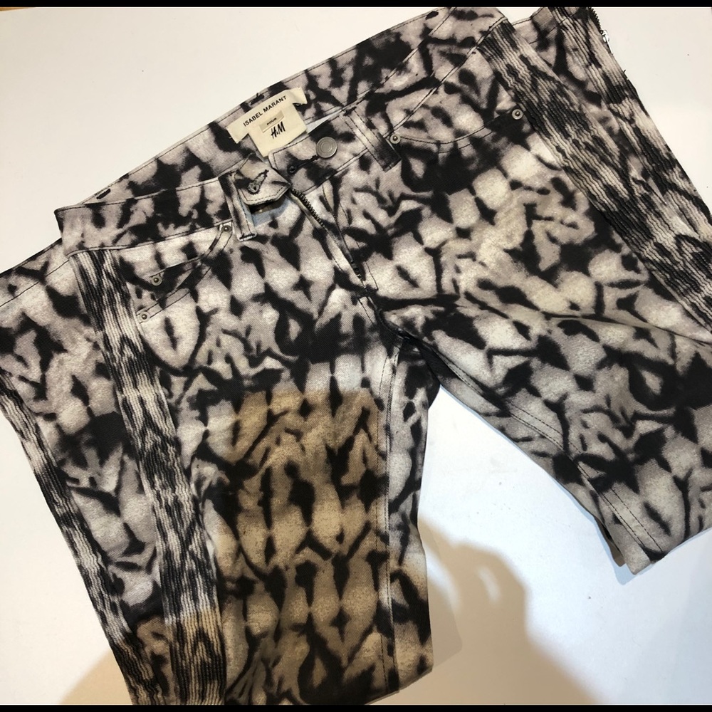 Isabel Marant H&M Biker Indigo Tie dye pants 4 US
